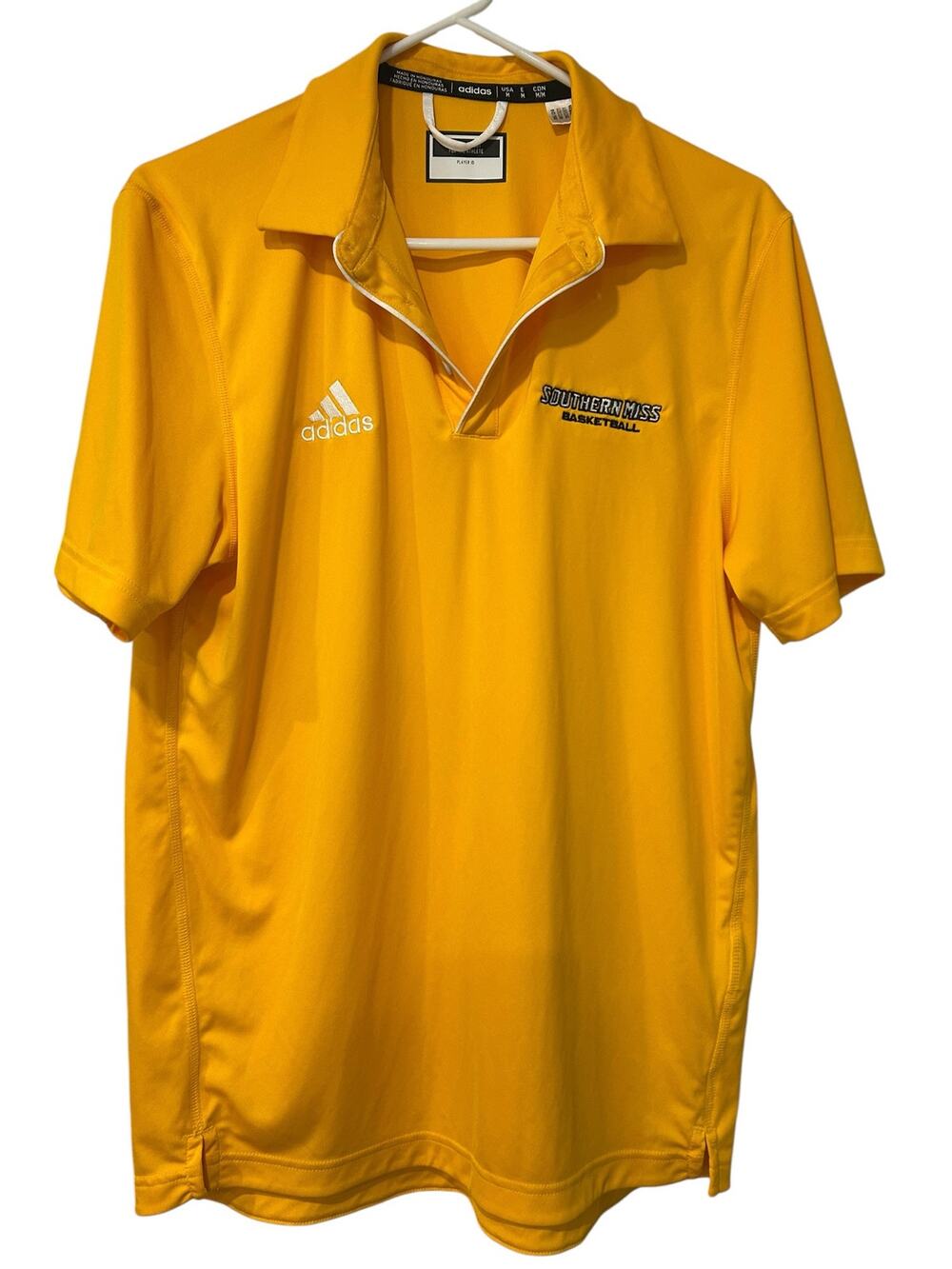 Adidas Southern Miss Basketball AeroReady Polo Shirt Gold Men's Medium NCAA